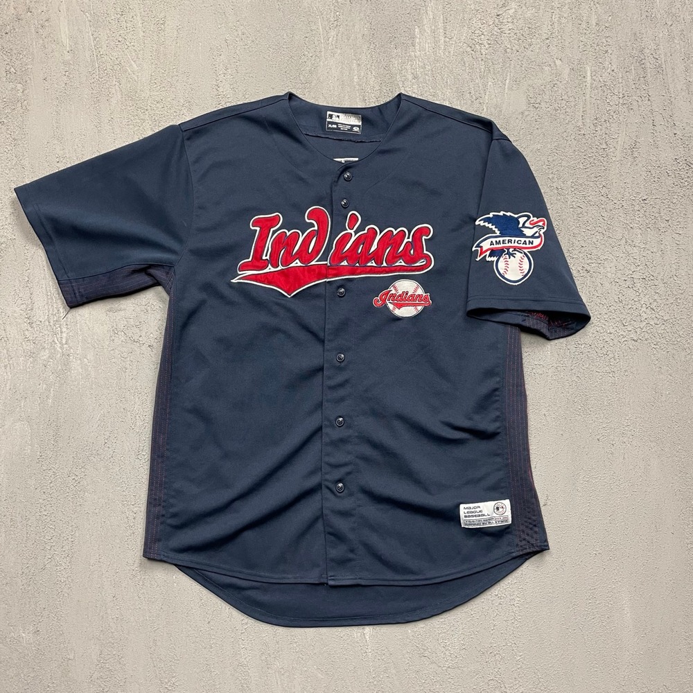 Vintage Grady Sizemore 24 Baseball Jersey Men XL Navy Blue 2000s True Fan MLB